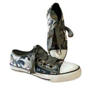 Ash Limited snake print Sneakers Shoes Green Tan Sz 40 9.5 A By A.S.H